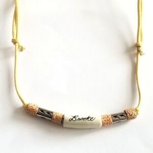 Brooke necklace name choker Y2K dolphins cork silver yellow